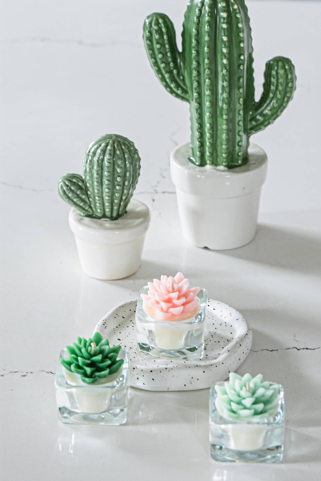 Succulent Tealight Candles | Soy Blend: Bear Paw Succulent / Pink