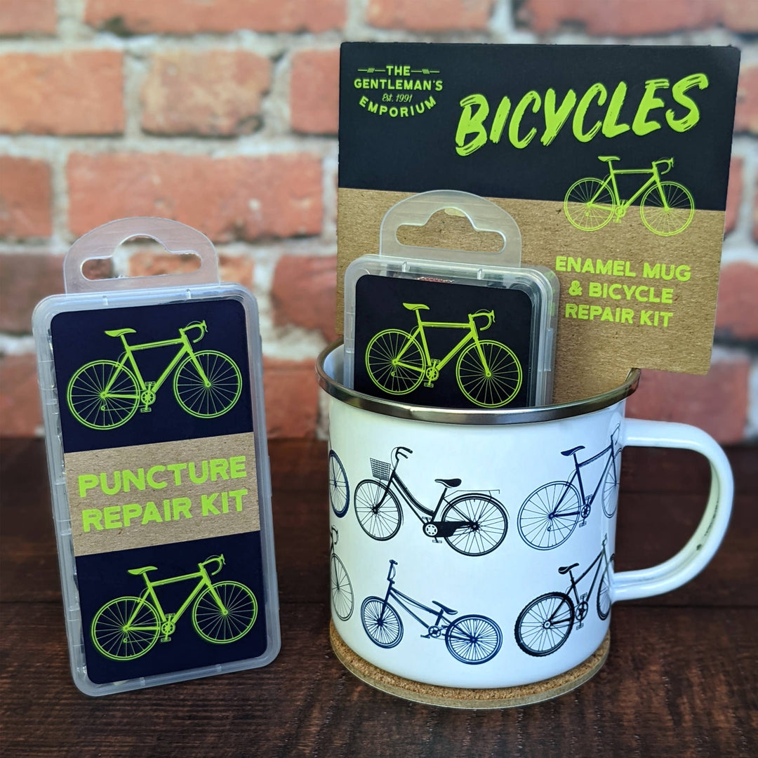 Robert Frederick Ltd - Gentlemen's Emporium Enamel Mug & Repair Kit - Bicycles