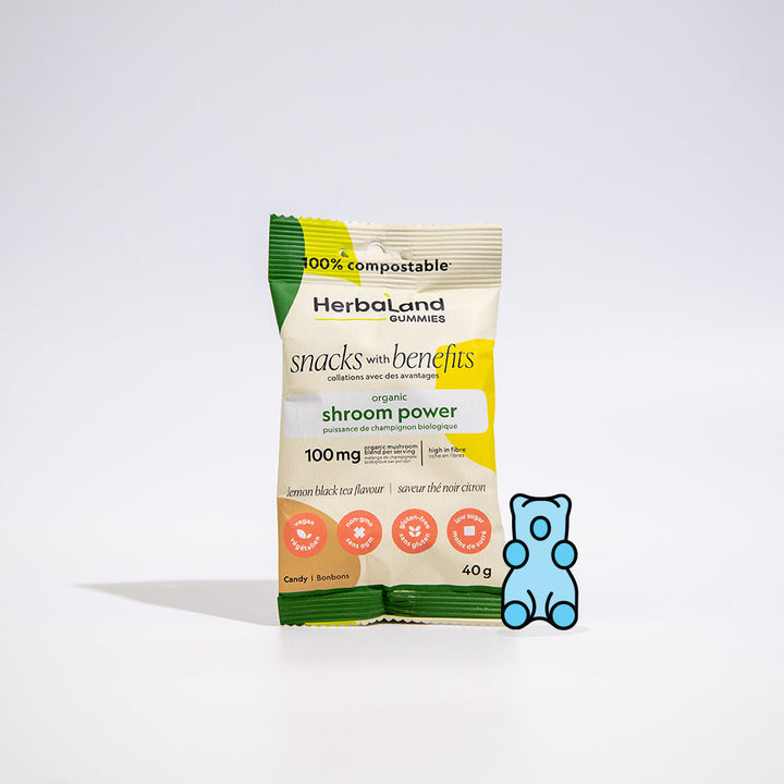 Herbaland Gummies Compostable Packaging - various flavors and benefits