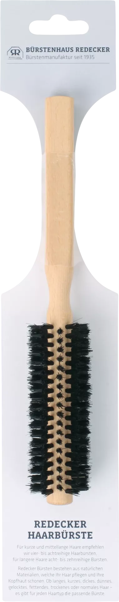 Hairbrush round boar hair bristles