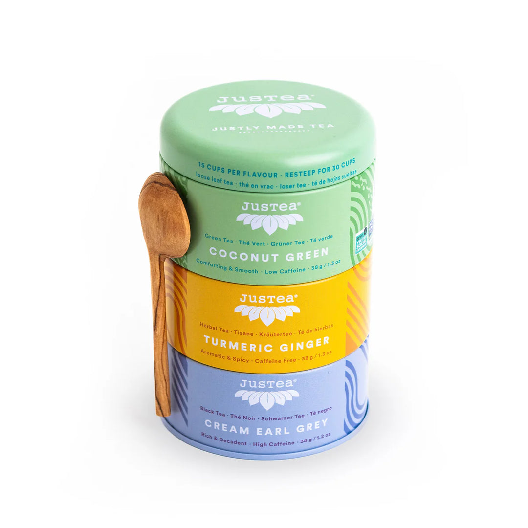 JusTea Loose leaf tea Trio tins