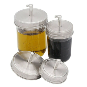 Mason Jar Pour Spout 2 Pack, Stainless Steel Regular Mouth on jar example