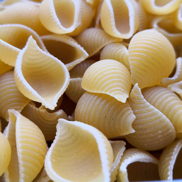 Brown rice shells pasta