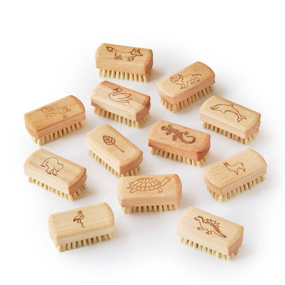 12 x Kids Natural Vegan Nail Brush (FSC 100%)