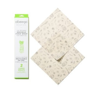 Abeego Beeswax Food Wraps Variety Pack - Small, Medium, Large, and Rectangle Sizes