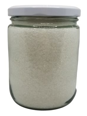 Dead Sea salt in a jar with a white background (SIDE)