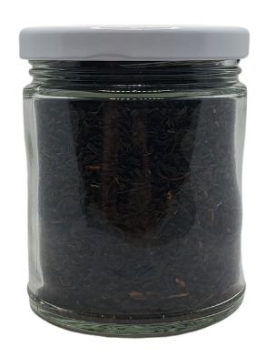 English Breakfast Black Tea organic in a jar with a white background (side view)