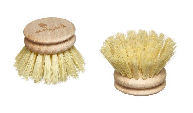 Silicone Handle Dish Brush with Replaceable Head and Wooden Replacement Head (FSC 100%)